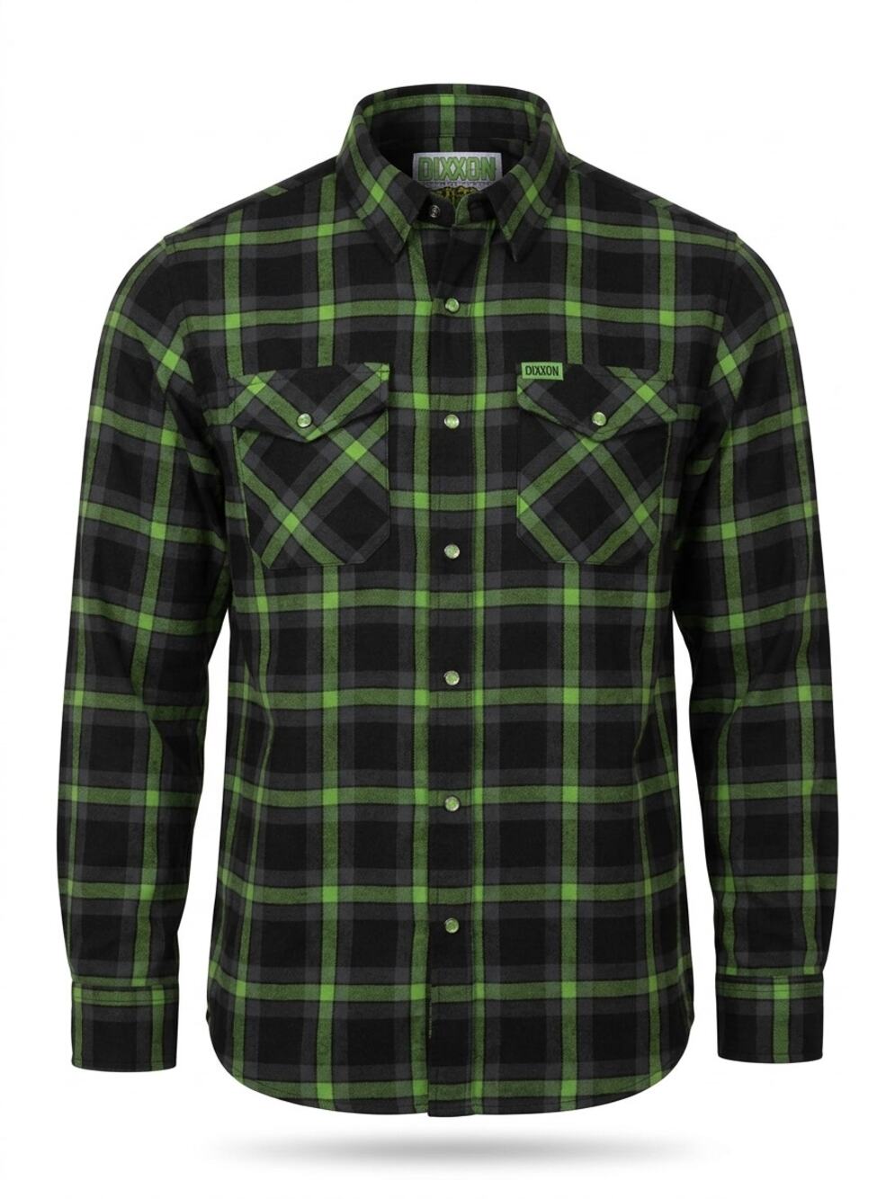 Dixxon The Shifter Black Green Plaid Flannel Button-Up Shirt Men Size L